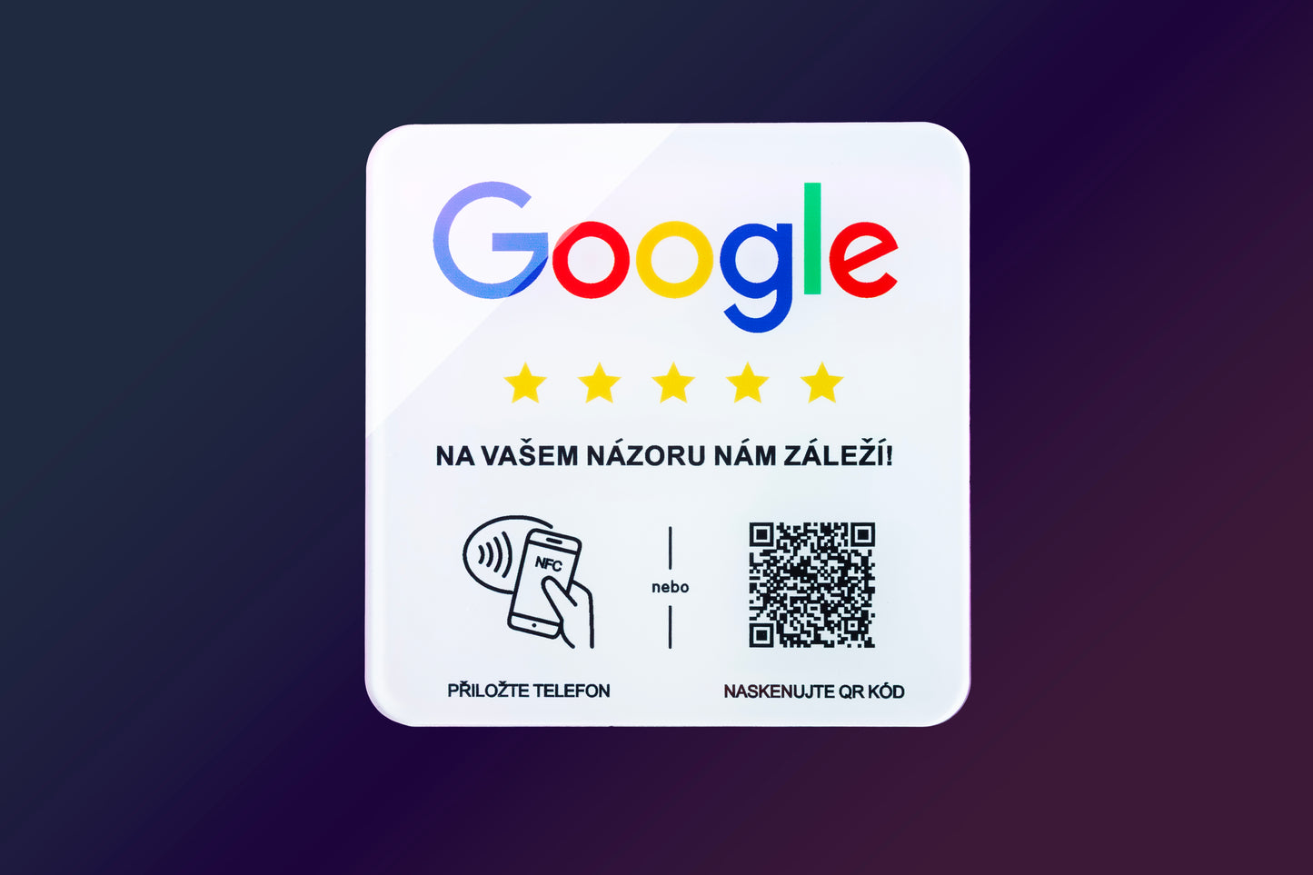 NFC a QR recenzní karta - "Google"