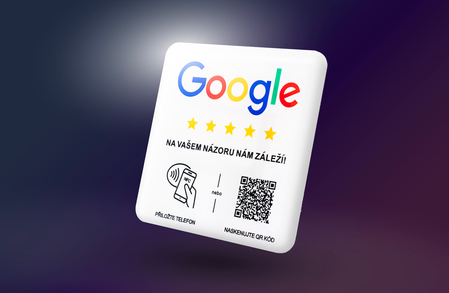 NFC a QR recenzní karta - "Google"