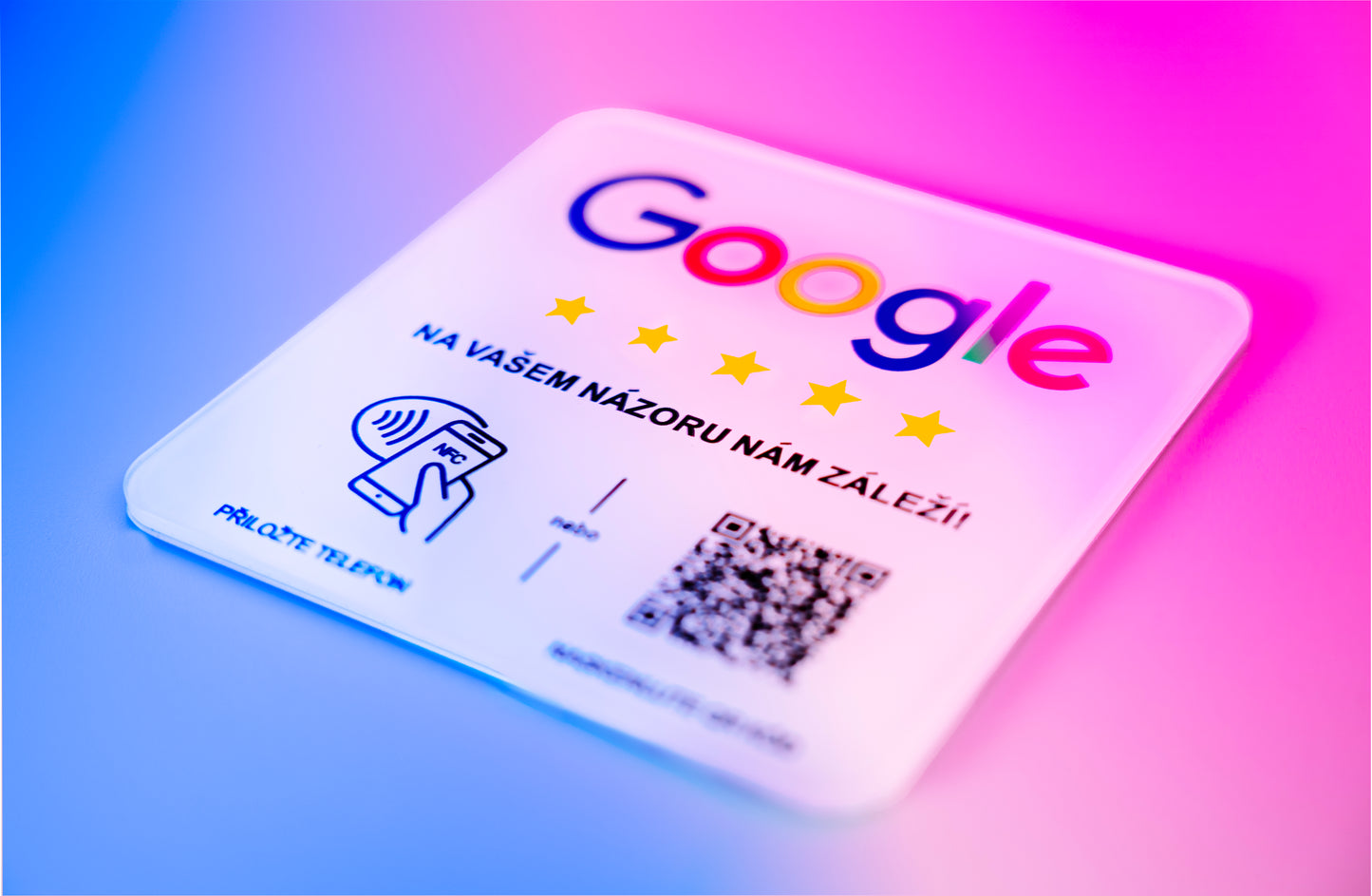 NFC a QR recenzní karta - "Google"