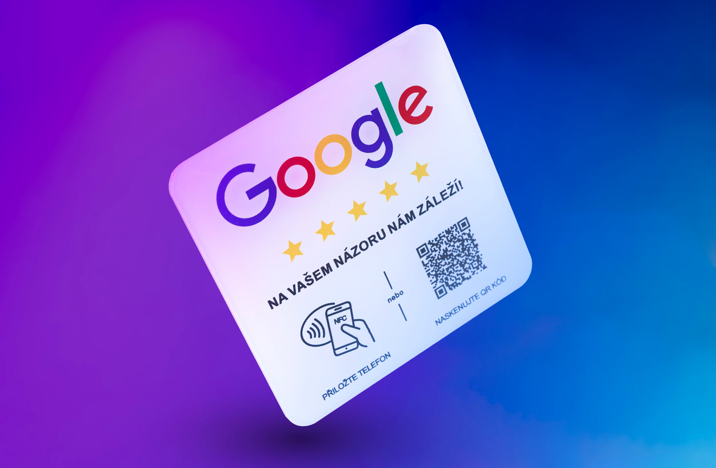 NFC a QR recenzní karta - "Google"